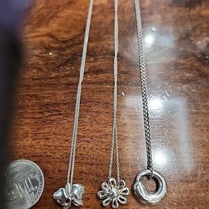 Tiffany & Co. Silver Floral and Knot Necklaces